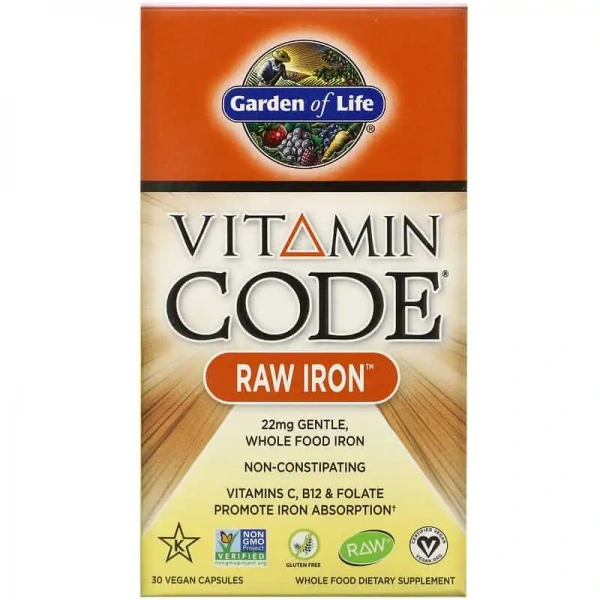 GARDEN OF LIFE Vitamin Code RAW Iron 30 Vegetarian capsules