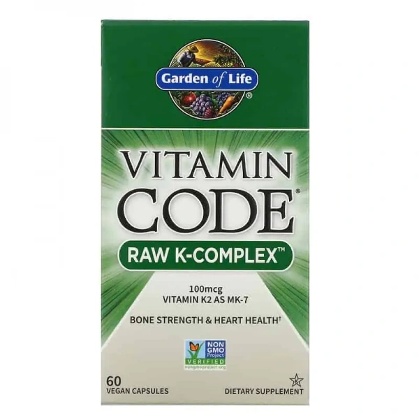 GARDEN OF LIFE Vitamin Code RAW K-Complex (Vitamin K Complex) 60 Vegetarian Capsules