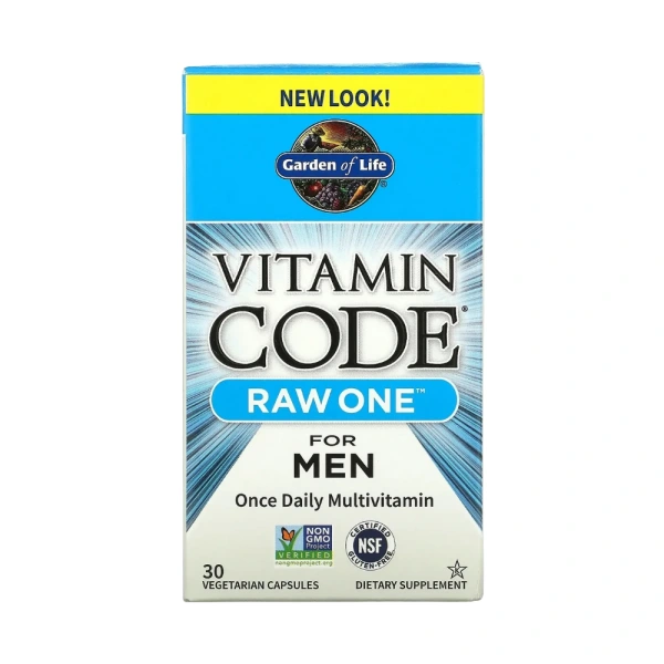 GARDEN OF LIFE Vitamin Code RAW ONE for MEN (Vitamin Complex for Men) 30 Vegetarian Capsules