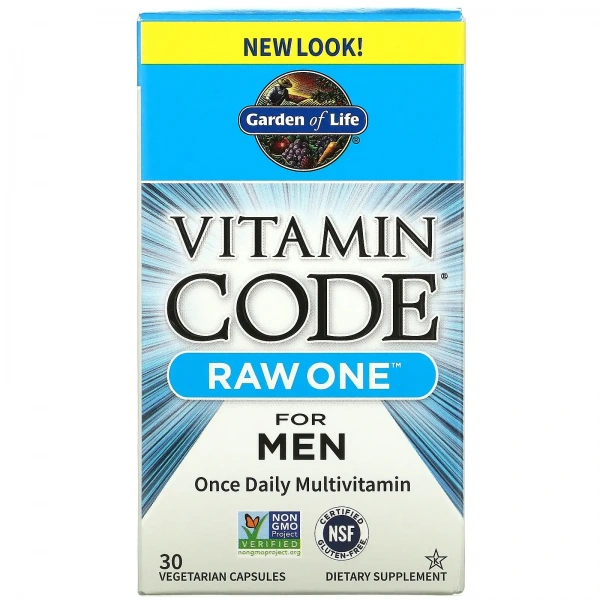 GARDEN OF LIFE Vitamin Code RAW ONE for MEN (Kompleks Witamin dla Mężczyzn) 30 Kapsułek wegetariańskich