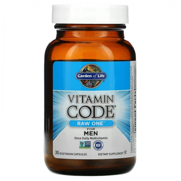 GARDEN OF LIFE Vitamin Code RAW ONE for MEN (Vitamin Complex for Men) 30 Vegetarian Capsules