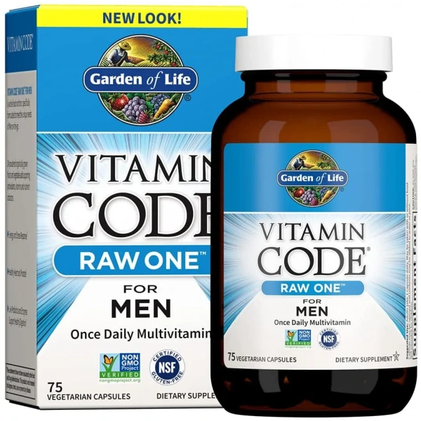 GARDEN OF LIFE Vitamin Code RAW ONE for MEN (Vitamin Complex for Men) 75 Vegetarian Capsules