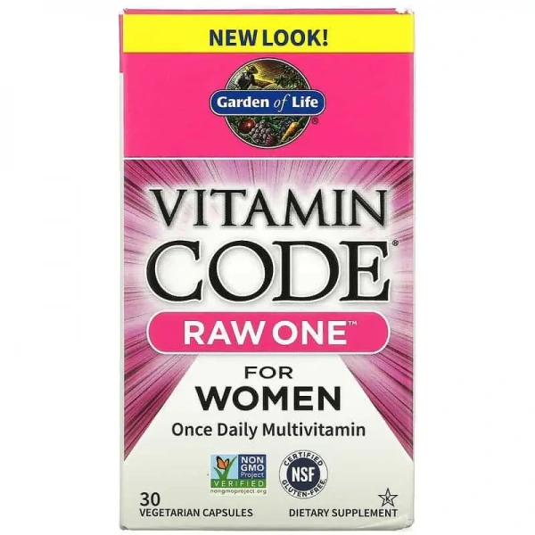 GARDEN OF LIFE Vitamin Code RAW ONE for WOMEN (Multivitamin for Women) 30 Vegetarian Capsules