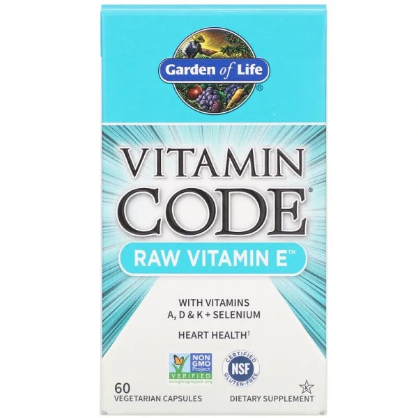 GARDEN OF LIFE Vitamin Code RAW Vitamin E 60 Vegetarian capsules