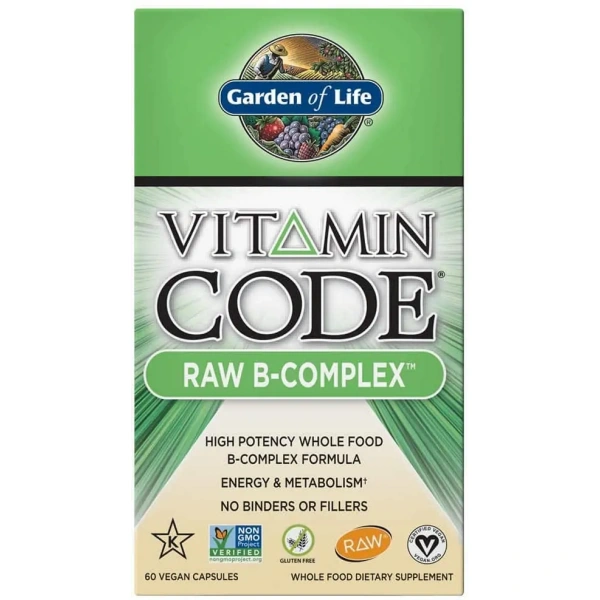 GARDEN OF LIFE Vitamin Code RAW B-Complex (Wegański Kompleks Witamin B - Wsparcie Pamięci i Koncentracji) 120 Vcaps