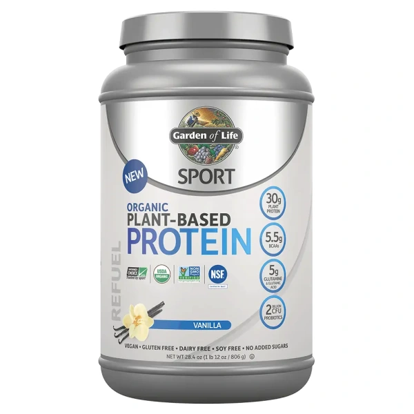 GARDEN OF LIFE SPORT Organic Plant-Based Protein (Organiczne Białko Roślinne z Certyfikatem NSF Certified for Sport) 806g - Wanilia