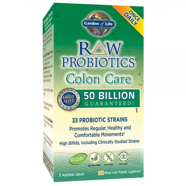 GARDEN OF LIFE Raw Probiotics Colon Care (Promotes Healthy and Comfortable Bowel Movements) 30 vegetarian capsules