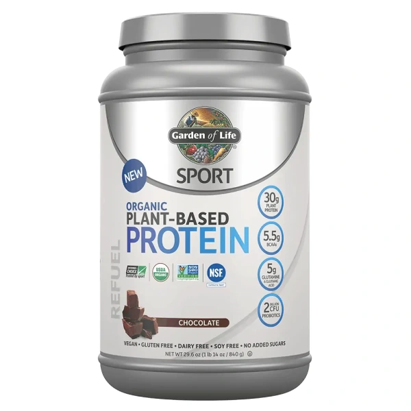 GARDEN OF LIFE SPORT Organic Plant-Based Protein (Organiczne Białko Roślinne z Certyfikatem NSF Certified for Sport) 806g - Czekolada