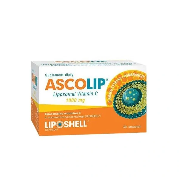 Ascolip Liposomal Vitamin C 1000mg 30 Sachets Lemon-Orange