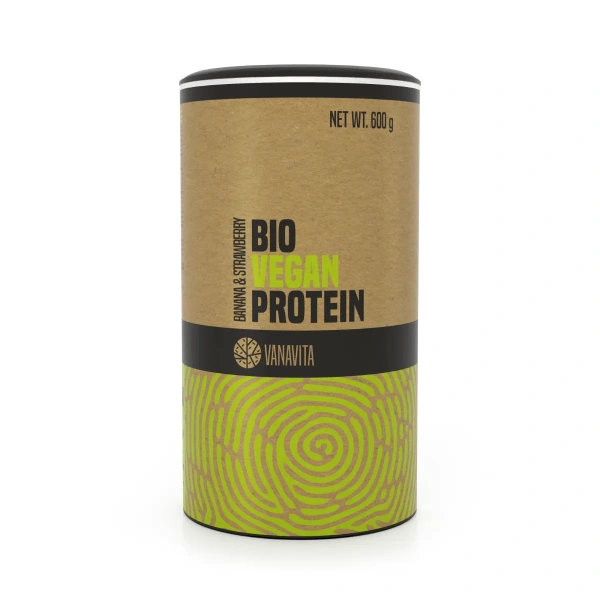 GymBeam Bio Vegan Protein (Vegan Protein + Amino Acids) 600g Banana-Strawberry
