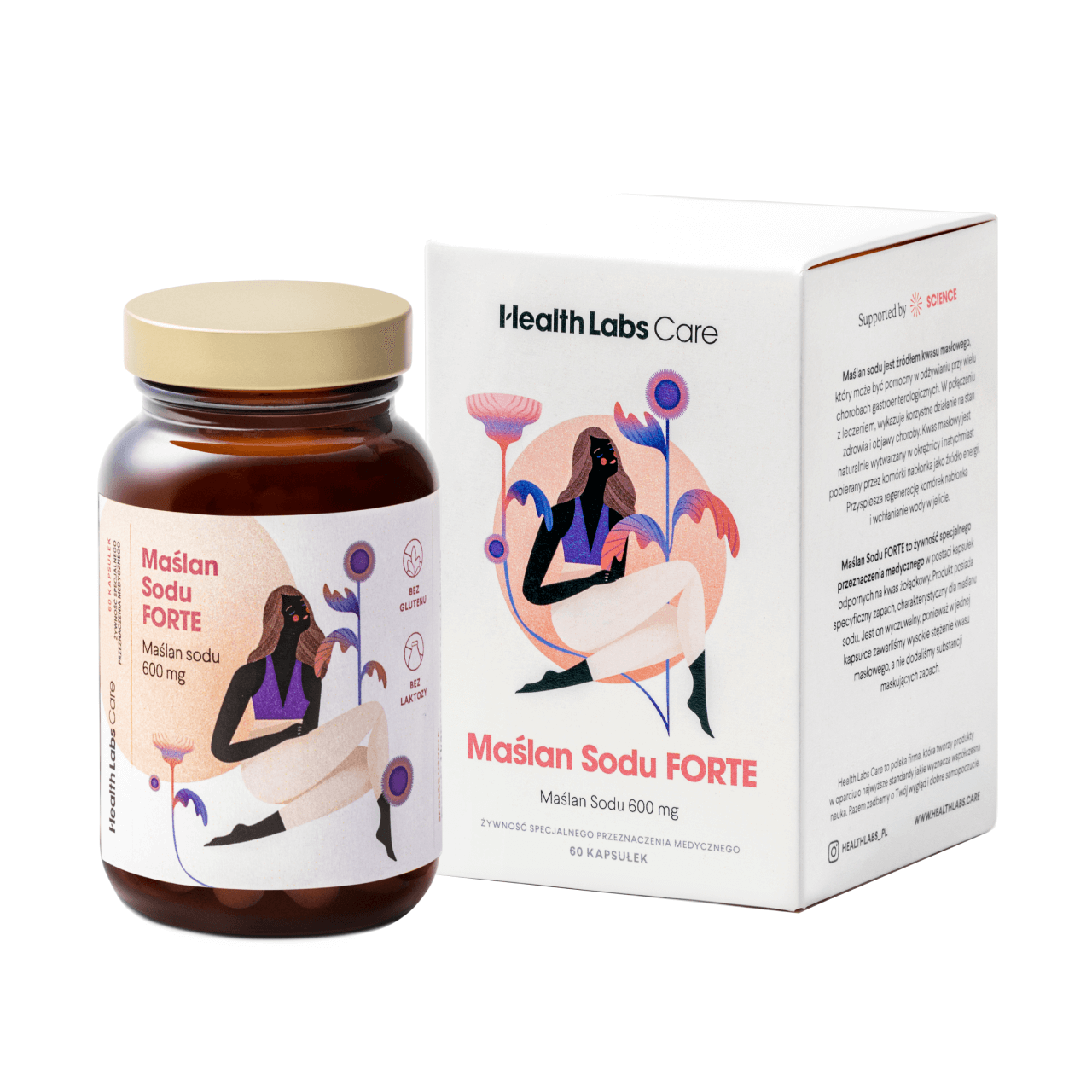 HEALTH LABS Maślan Sodu FORTE (Wsparcie pracy jelit) 60 Kapsułek