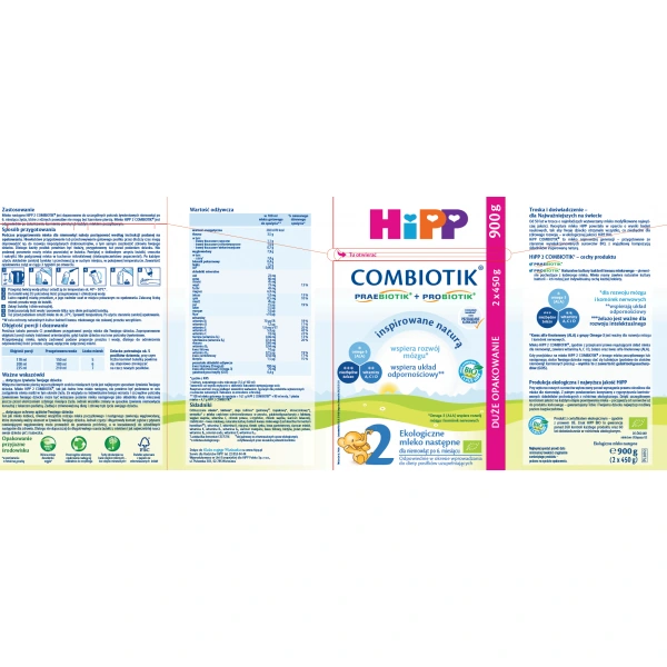 HIPP Bio CombiotIk 2 Ekologiczne mleko początkowe dla niemowląt od 6 miesiąca 900g