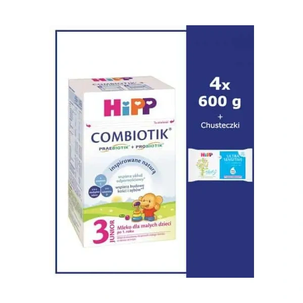 HIPP Junior COMBIOTIK 3 (Mleko modyfikowane dla dzieci po 1. roku życia) 4 x 600g