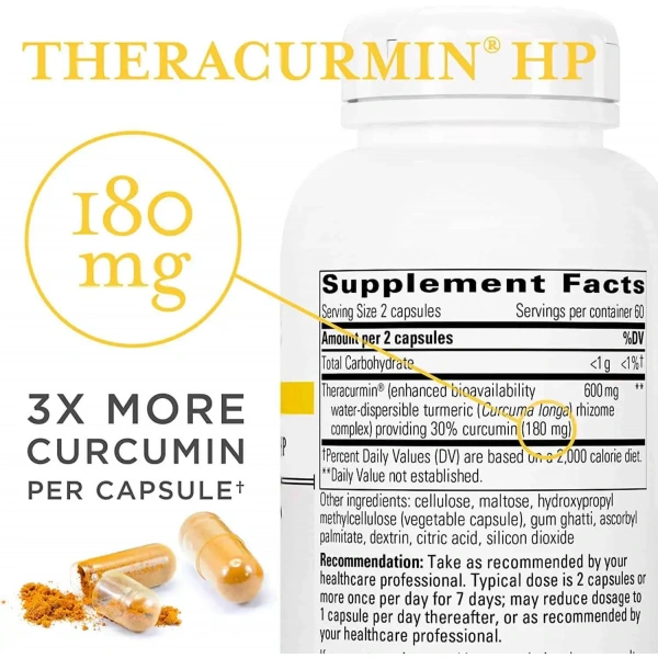 INTEGRATIVE THERAPEUTICS Theracurmin HP (Bioavailable Curcumin) 60 Vegan Capsules