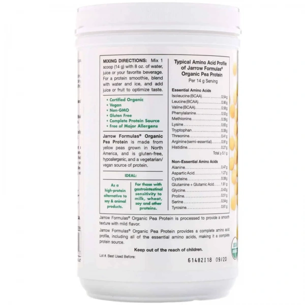 JARROW FORMULAS Pea Protein Organic 454g