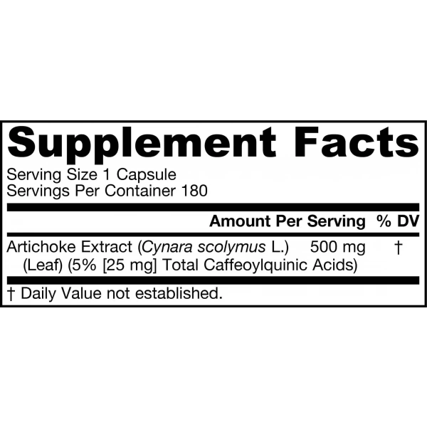 JARROW FORMULAS Artichoke (Extract - Liver Health) 180 vegan capsules