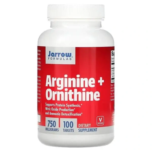 JARROW FORMULAS Arginine + Ornithine 750mg (Arginina, Ornityna) 100 Tabletek