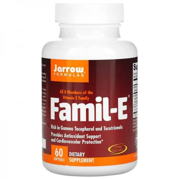 JARROW FORMULAS Famil-E (Tocopherols and Tocotrienols) 60 Softgels