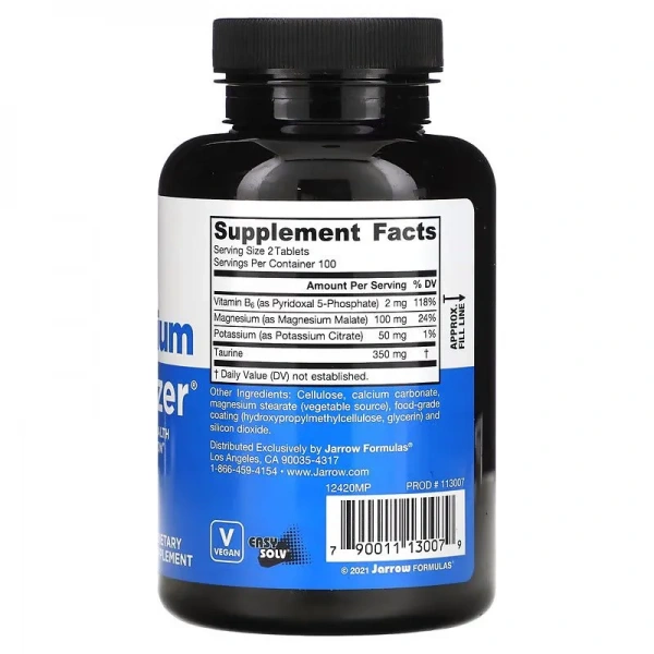 JARROW FORMULAS Magnesium Optimizer (Magnez z Witaminą B6) 200 tabletek wegańskich