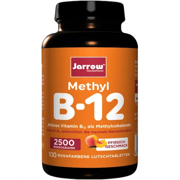JARROW FORMULAS Methyl B12 (Metylokobalamina) 2500mcg 100 Pastylek Brzoskwinia
