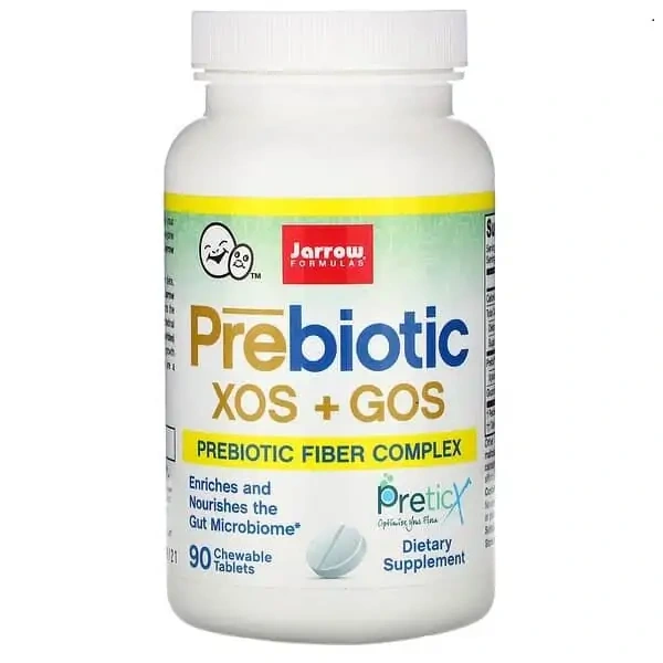 JARROW FORMULAS Prebiotics XOS+GOS (Prebiotyk Ksylooligosacharydy + Galaktooligosacharydy) 90 Tabletek do żucia