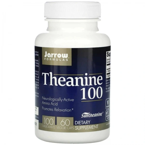 JARROW FORMULAS Theanine 100mg (L-Theanine) 60 Vegetarian Capsules