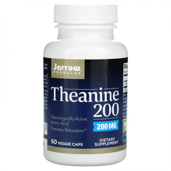 JARROW FORMULAS Theanine 200mg (L-Theanine) 60 Vegetarian Capsules