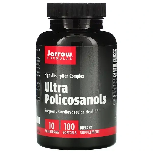 JARROW FORMULAS Ultra Policosanols High Absorption Complex 10mg (Naturalne Polikosanole) 100 Kapsułek żelowych