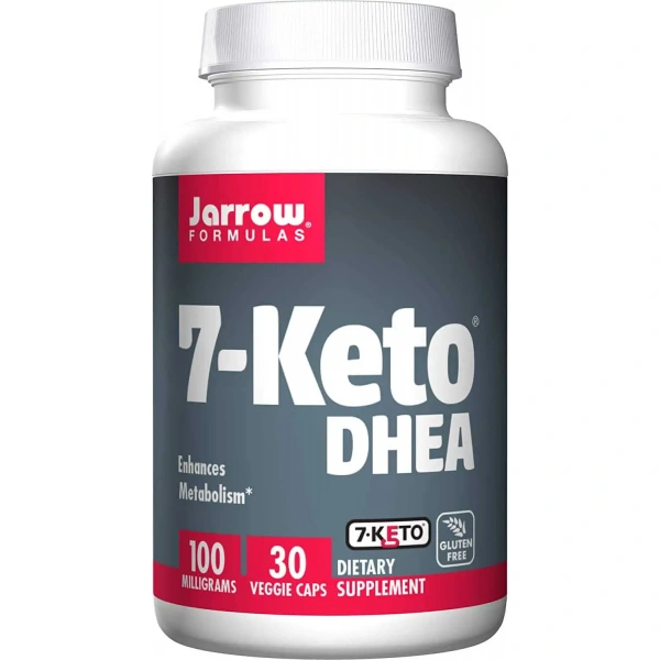 JARROW FORMULAS 7-Keto DHEA 100mg (7-Ketodehydroepiandrosterone) 30 Vegetarian Capsules
