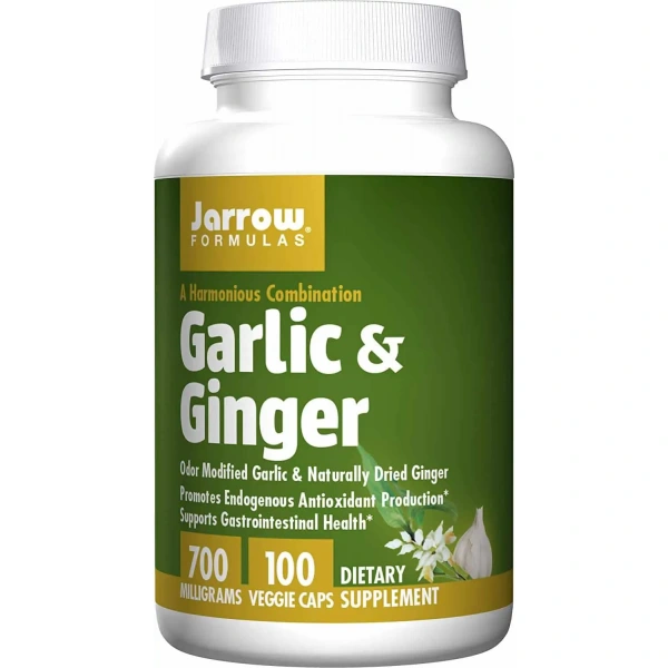JARROW FORMULAS Garlic & Ginger (Garlic and Ginger) 100 Vegetarian Capsules