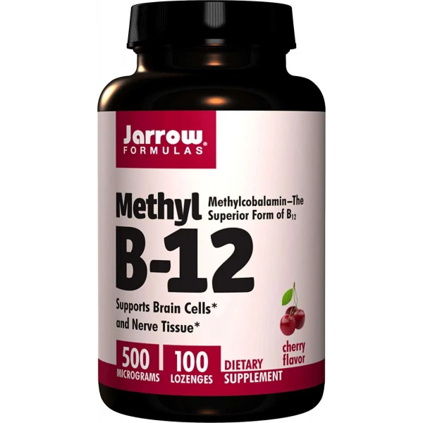 JARROW FORMULAS Methyl B12 (Metylokobalamina) 500mcg 100 pastylek Wiśniowy