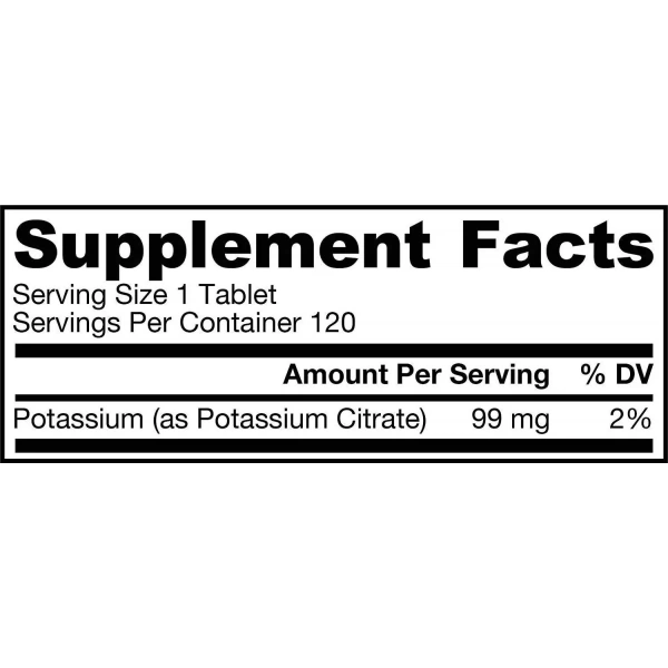 JARROW FORMULAS Potassium Citrate 99mg (Cytrynian potasu) 120 Tabletek