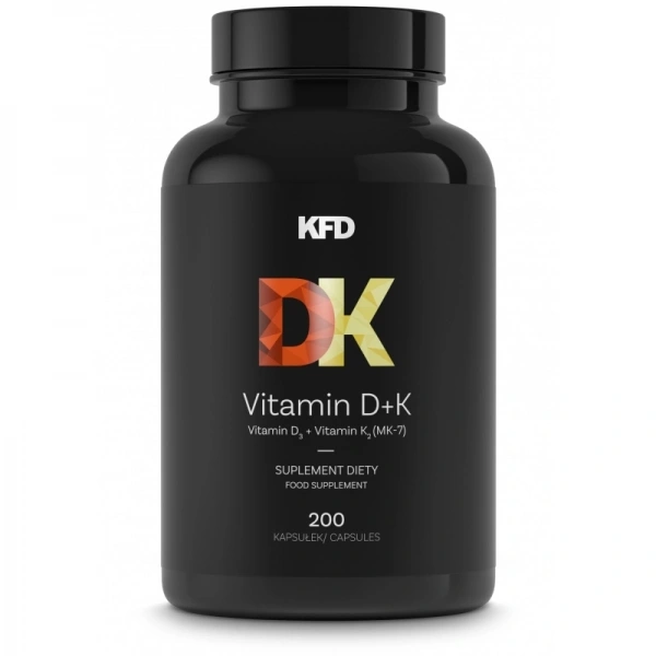 KFD Vitamin D3+k2 (Witamina D3, K2 MK-7 Z Natto) 200 Kapsułek
