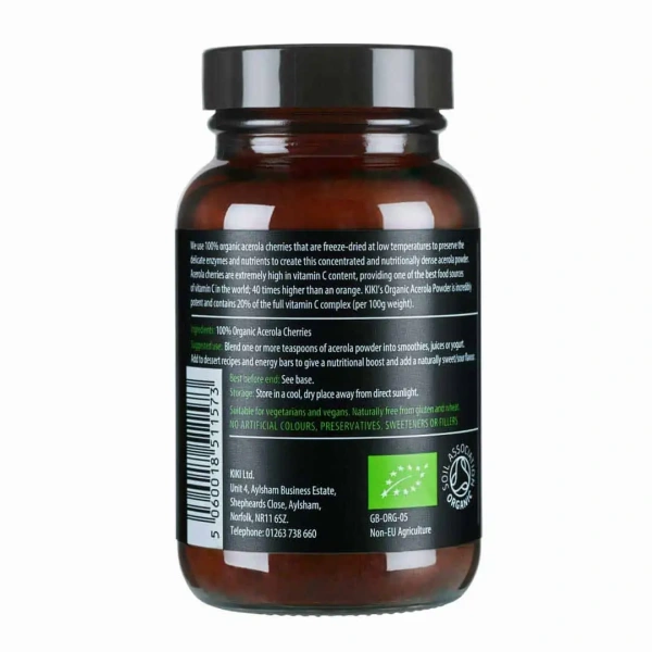 KIKI Health Acerola Powder Organic (Witamina C, Odporność) 100g