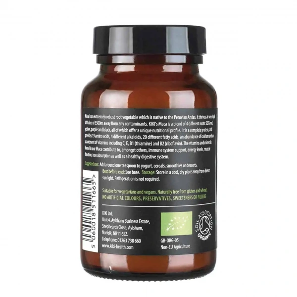 KIKI Health Organic Maca Powder (Energia, Witalność) 100g