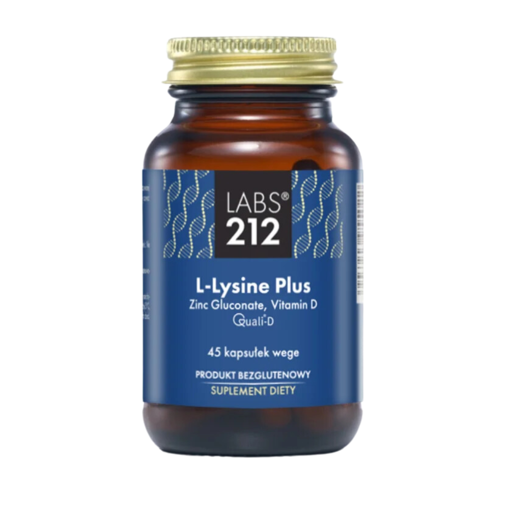 LABS212 L-Lysine PLUS (Lizyna z Cynkiem + witamina D) 45 Kapsułek wegetariańskich