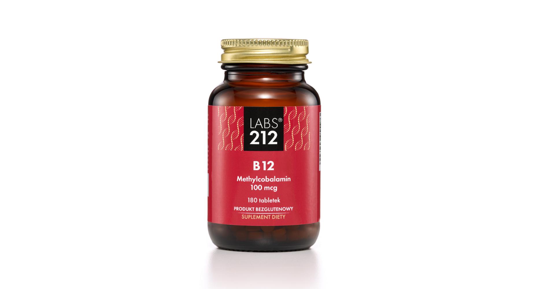 LABS212 B12 Methylcobalamin (Wit. B12 Metylokobalamina) 180 Tabletek podjęzykowych