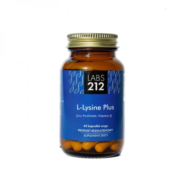 LABS212 L-Lysine PLUS (Lizyna z Cynkiem + witamina D) 45 Kapsułek wegetariańskich