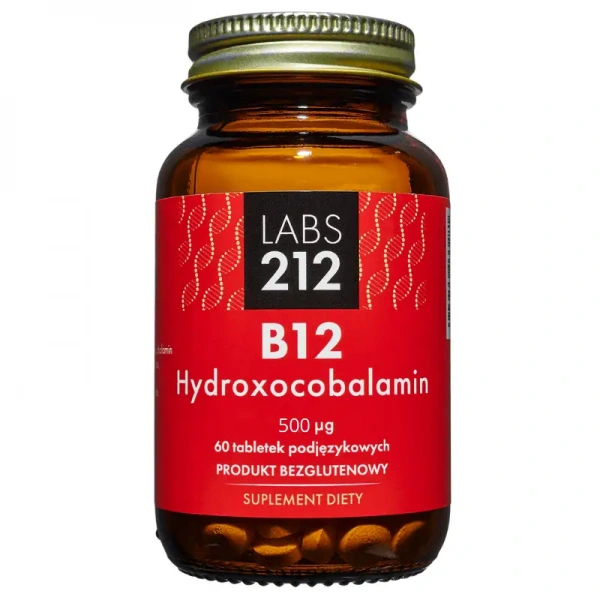 LABS212 B12 Hydroxocobalamin 500mcg (Hydroksykobalamina) 60 Tabletek podjęzykowych