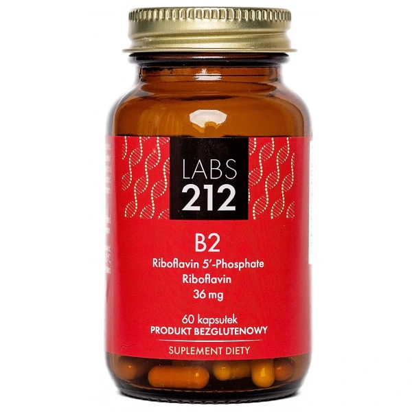 LABS212 B2 Riboflavin 5'-Phosphate + Riboflavin 36mg (Witamina B2) 60 Kapsułek