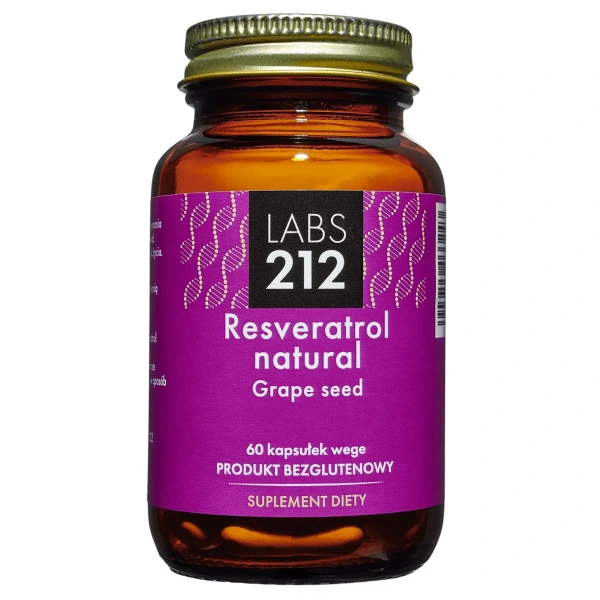 LABS212 Resveratrol Natural Grape Seed (Resveratrol with grape seed extract) 60 Vegetarian Capsules