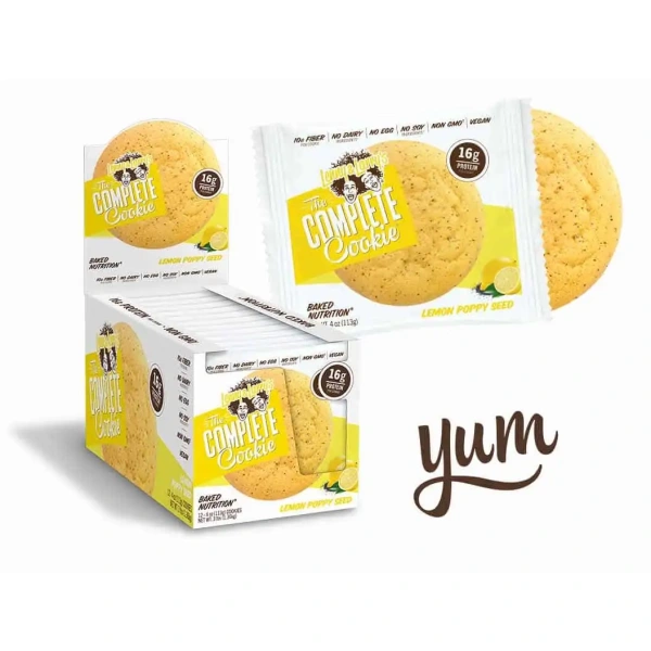 Lenny & Larry's Complete Cookie - Wegańskie Ciastko Proteinowe - 12 x 113g - Cytryna z Makiem
