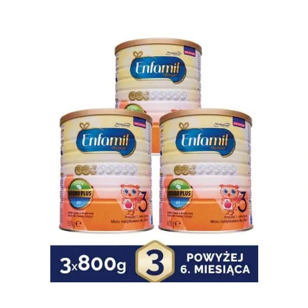 ENFAMIL 3 Premium Mleko modyfikowane (Dla Dzieci, Po 1 roku życia) 3 x 800g