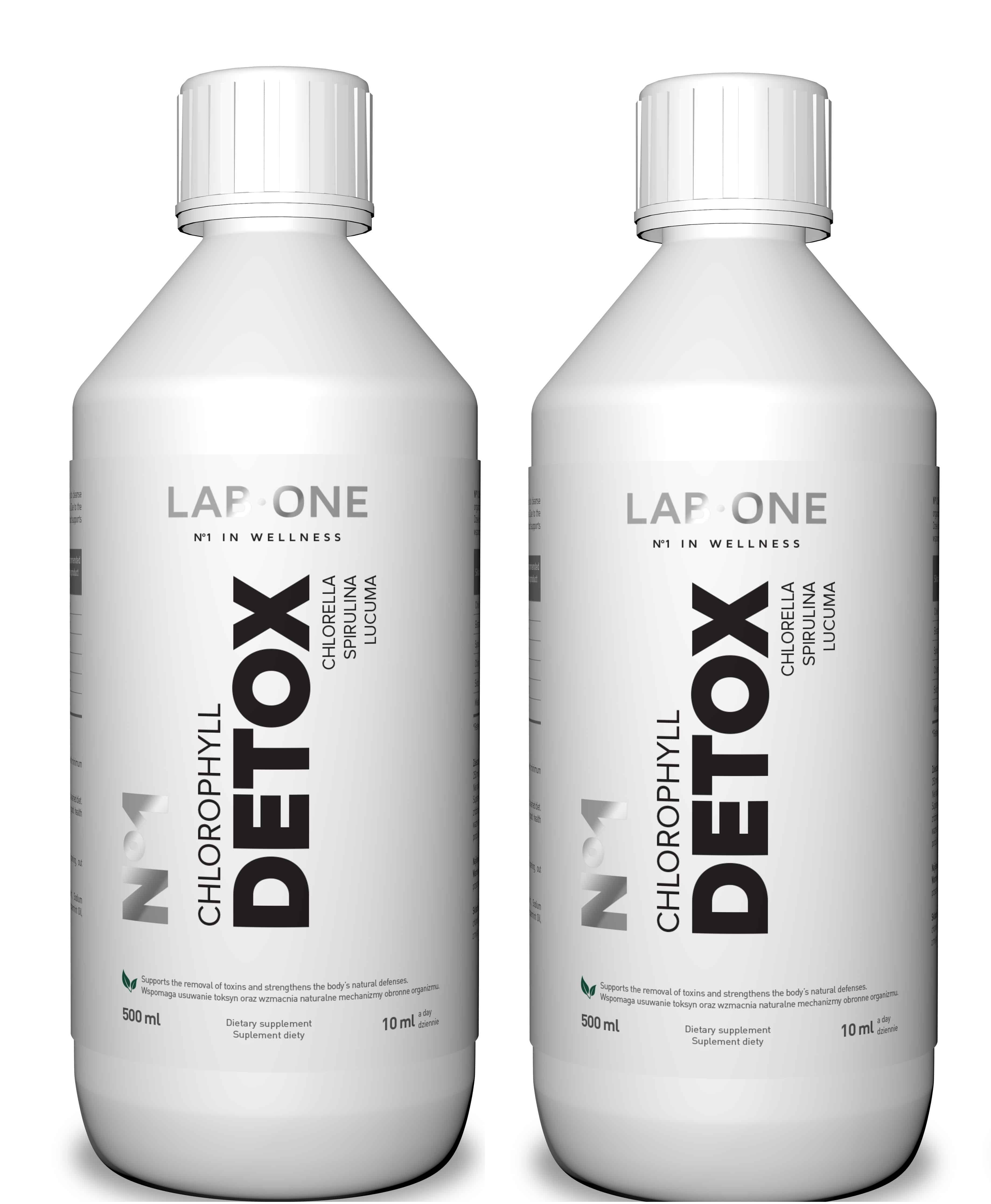 LAB ONE N1 Chlorophyll DETOX (Detoksykacja i dotlenienie organizmu) 2 x 500ml