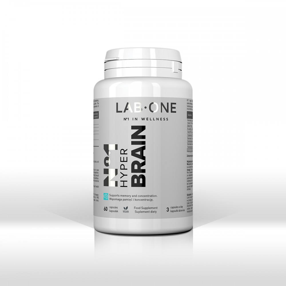 LAB ONE N1 Hyper BRAIN (Wsparcie Pamięci i Koncentracji) 60 Kapsułek wegańskich