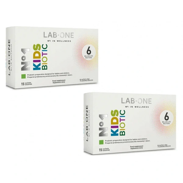 LAB ONE N ° 1 KidsBiotic (Probiotic for infants and children) 2 x 15 saszetek
