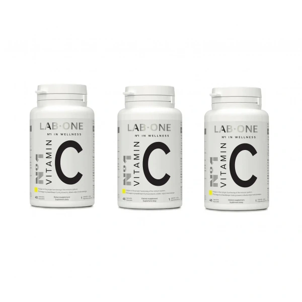 LAB ONE N°1 Vitamin C (Witamina C, Odporność) 1000mg 3 x 45 Kapsułek