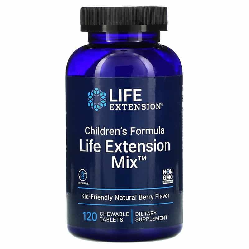 LIFE EXTENSION Children's Formula Life Extension Mix (Witaminy i Minerały od 4 lat) 120 Tabletek do życia