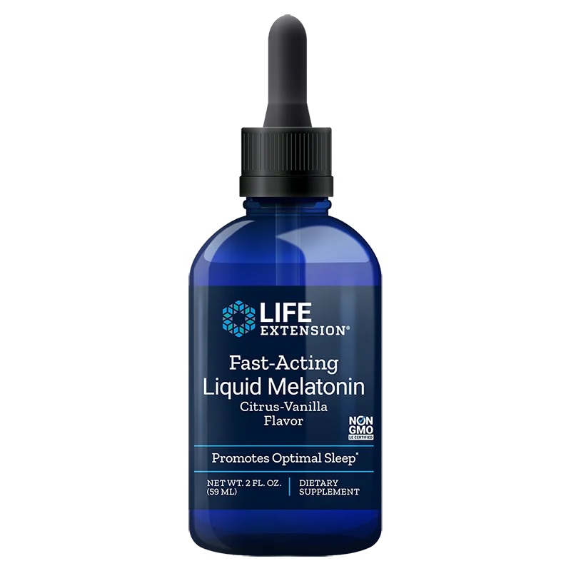 LIFE EXTENSION Fast-Acting Liquid Melatonin (Wsparcie przy zasypianiu, Zdrowy sen)  59ml