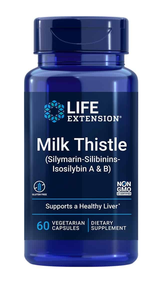 LIFE EXTENSION Milk Thistle (Ostropest Plamisty) 60 Kapsułek wegetariańskich